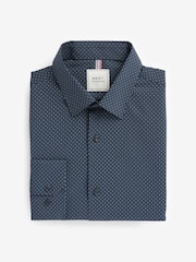 Navy Blue Geometric Print Motionflex Shirt - Image 6 of 8