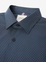 Navy Blue Geometric Print Motionflex Shirt - Image 7 of 8