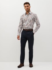 White Floral Regular Fit Printed Trimmed Shirt - Image 2 of 8
