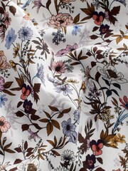 White Floral Regular Fit Printed Trimmed Shirt - Image 7 of 8