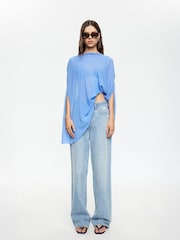 Lioness Blue Aura Relaxed Draped Poncho - Image 1 of 5