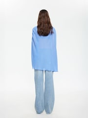 Lioness Blue Aura Relaxed Draped Poncho - Image 2 of 5