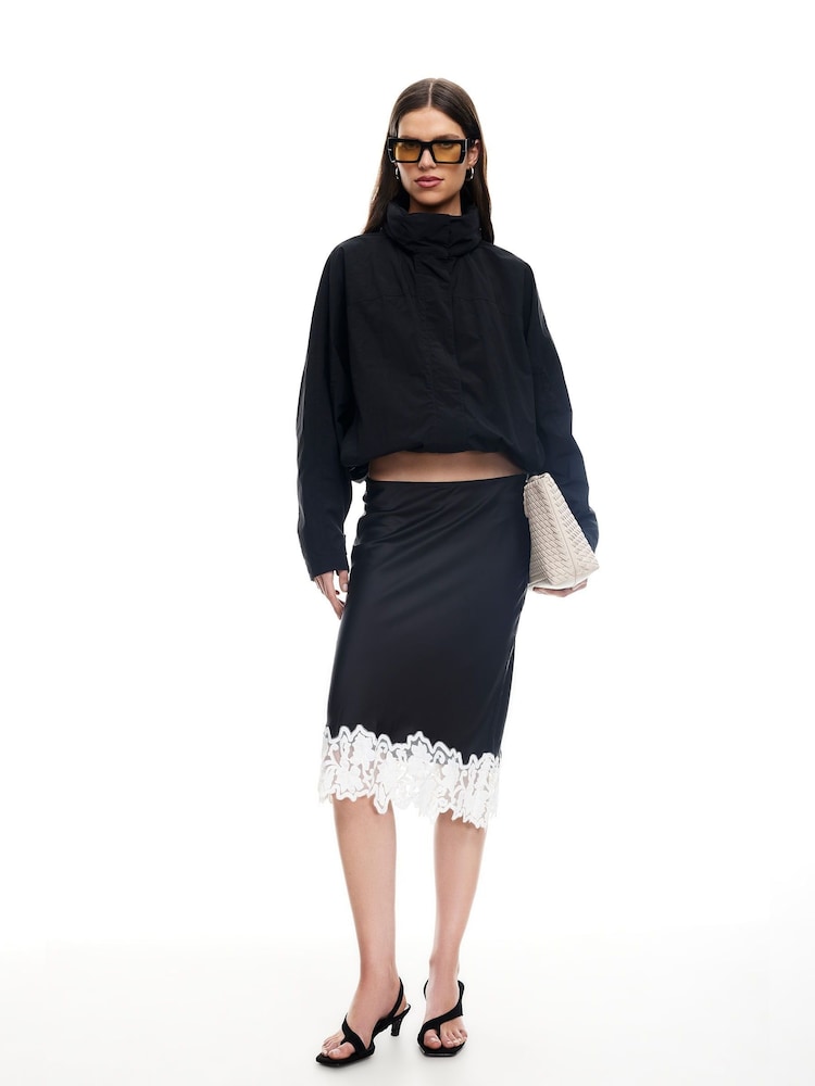 Lioness Black Shoreline High Neck Cropped Windbreaker - Image 2 of 5