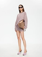 Lioness Brown Bloom Oversized Long Sleeve Stripe T-Shirt - Image 4 of 4