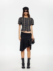 Lioness Black Safari Polka Dot Wrap Midi Skirt - Image 1 of 5