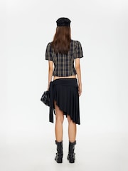 Lioness Black Safari Polka Dot Wrap Midi Skirt - Image 2 of 5