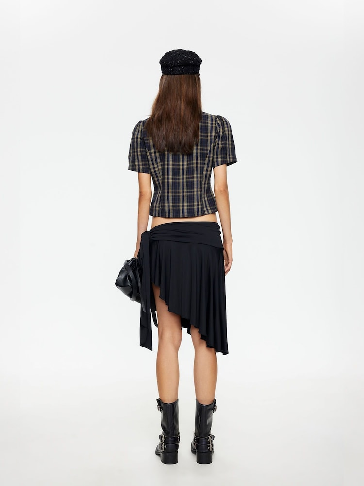 Lioness Black Safari Polka Dot Wrap Midi Skirt - Image 2 of 5