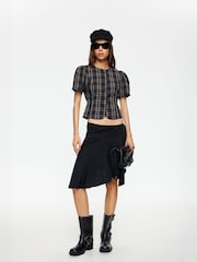 Lioness Black Safari Polka Dot Wrap Midi Skirt - Image 3 of 5