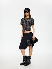 Lioness Black Safari Polka Dot Wrap Midi Skirt - Image 4 of 5