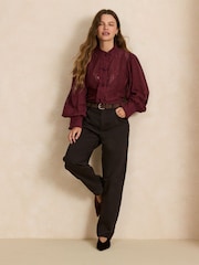 Chocolate Brown Stovepipe Straight Leg Jeans - Image 1 of 8