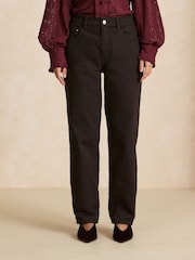 Chocolate Brown Stovepipe Straight Leg Jeans - Image 2 of 8
