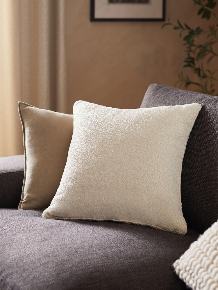 Light Natural Bertie Bouclé Cushion - Image 1 of 4