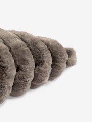 Charcoal Grey Coco Ruched Faux Fur 43 x 43cm Cushion - Image 3 of 6