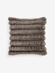Charcoal Grey Coco Ruched Faux Fur 43 x 43cm Cushion - Image 6 of 6