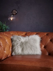 Grey Long Faux Fur 50 x 30cm Cushion - Image 1 of 6
