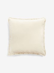 Ivory Natural 50 x 50cm Luna Scallop Faux Fur Cushion - Image 4 of 5