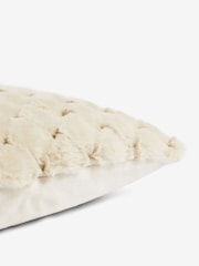 Ivory Natural 50 x 50cm Luna Scallop Faux Fur Cushion - Image 5 of 5