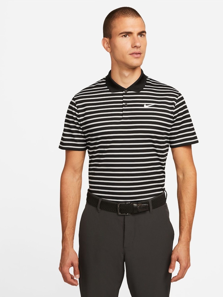 Nike Black Dri-FIT Victory Striped Golf Polo Shirt - Image 1 of 8
