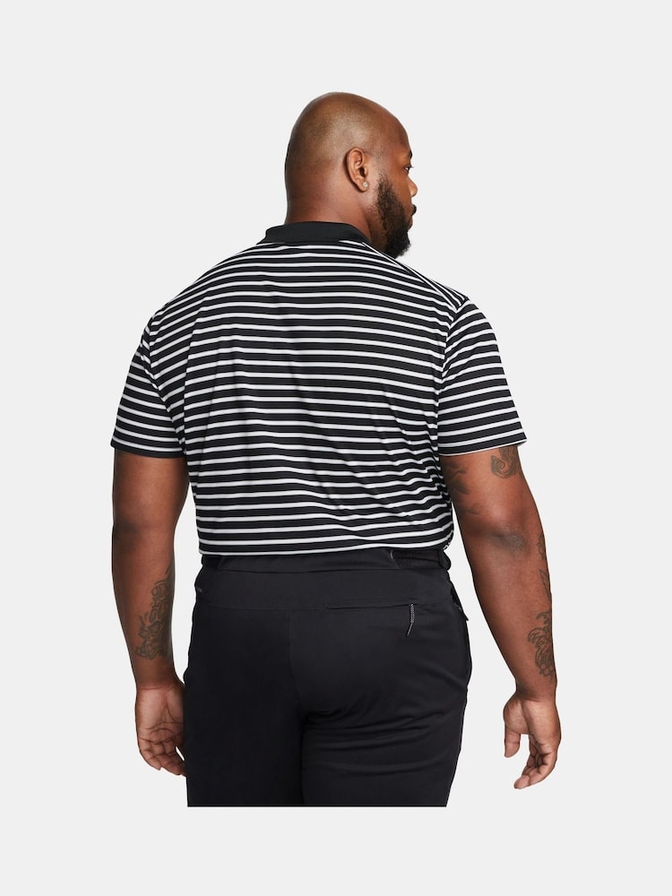 Nike Black Dri-FIT Victory Striped Golf Polo Shirt - Image 8 of 8