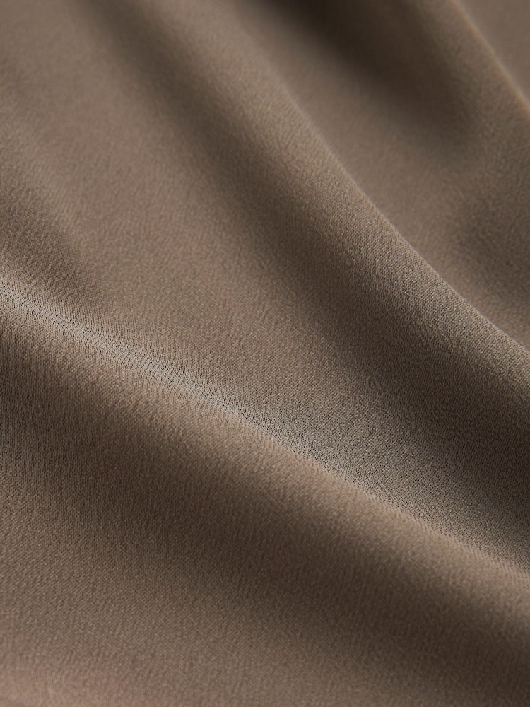 Oyster Gold Ruched Front Satin Dress - Image 7 of 7 Oyster Gold Ruched Front Satin Dress - Image 7 of 7