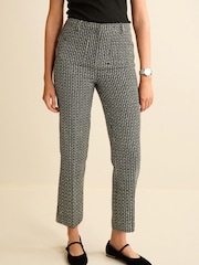 Black/White Tweed Style Taper Trousers - Image 3 of 3