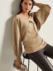Oyster Pleat Front Long Sleeve Blouse - Image 3 of 7