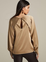 Oyster Pleat Front Long Sleeve Blouse - Image 4 of 7