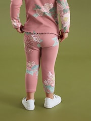 Pink Floral Rib Jersey Leggings (3mths-7yrs) - Image 3 of 6
