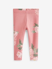 Pink Floral Rib Jersey Leggings (3mths-7yrs) - Image 5 of 6