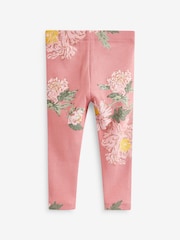 Pink Floral Rib Jersey Leggings (3mths-7yrs) - Image 6 of 6