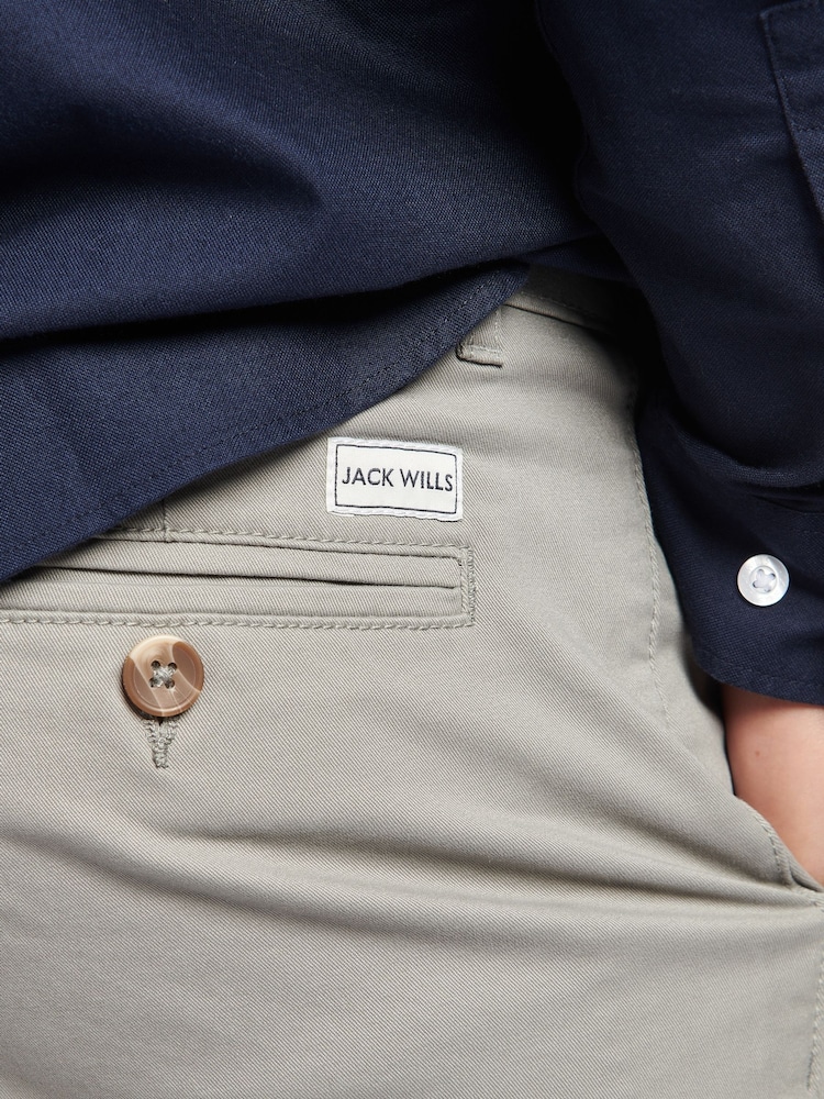 Jack Wills Grey Cotton Twill Chino Shorts - Image 4 of 4 Jack Wills Grey Cotton Twill Chino Shorts - Image 4 of 4