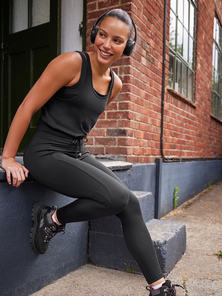 Black Elements Outdoor Fleece Lined Warm Handle Leggings - Image 1 of 7