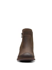 Clarks Brown Leather Neva Western Boots - Image 3 of 7