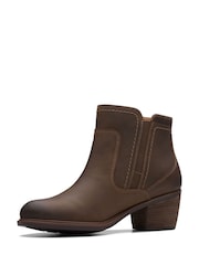 Clarks Brown Leather Neva Western Boots - Image 4 of 7