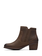 Clarks Brown Leather Neva Western Boots - Image 5 of 7