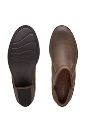 Clarks Brown Leather Neva Western Boots - Image 7 of 7