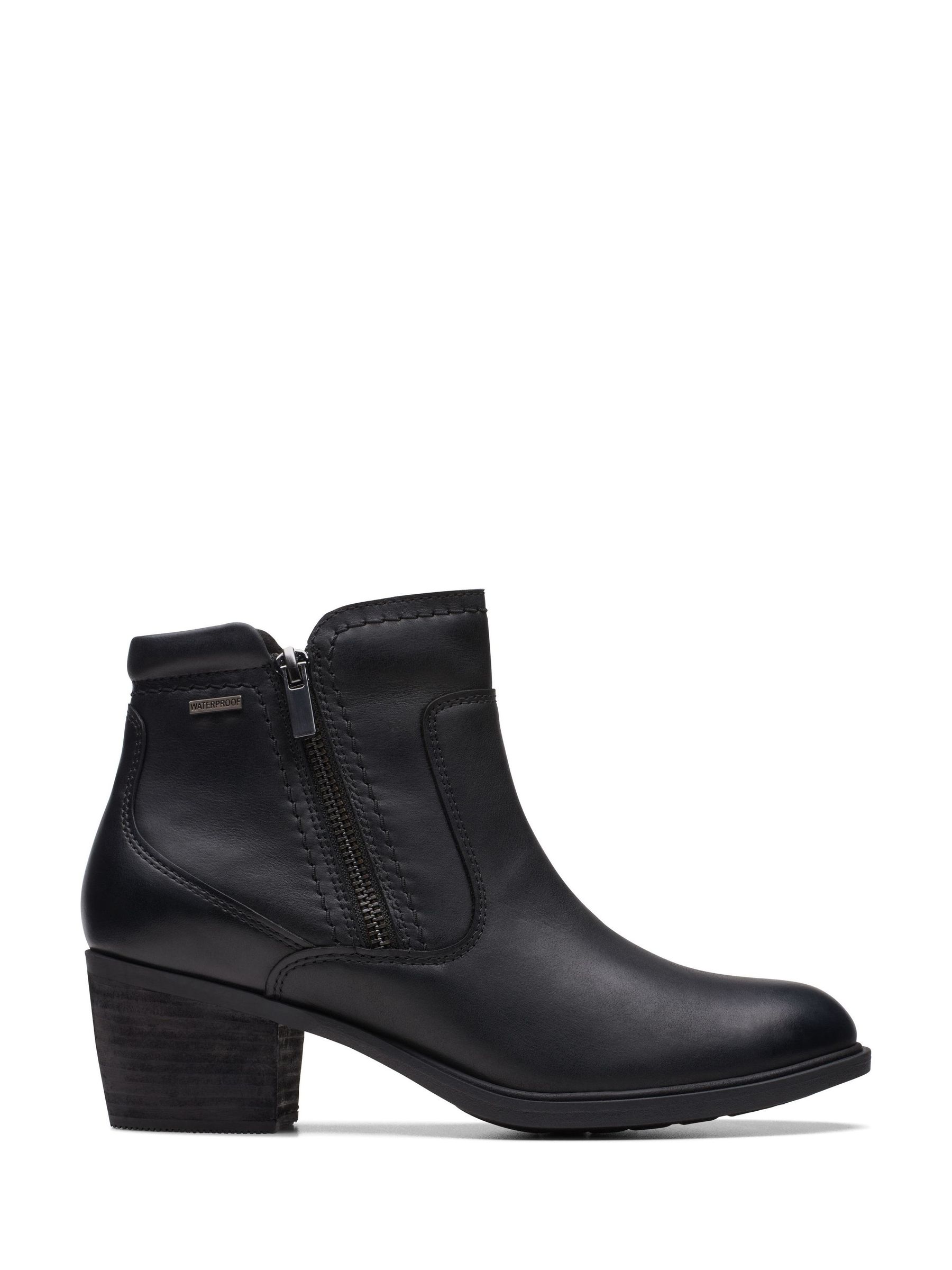 Buy Clarks Black Clarks Wide Fit Leather Neva Western Boots from Next Luxembourg