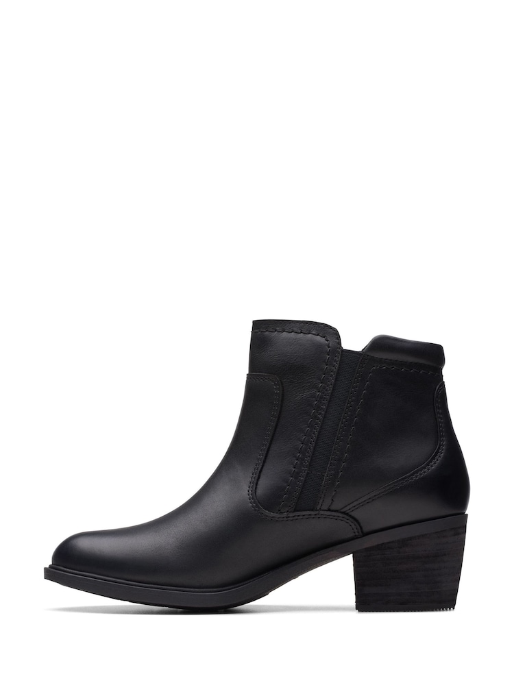 Clarks Black Leather Neva Western Boots - Image 2 of 7