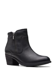 Clarks Black Leather Neva Western Boots - Image 3 of 7