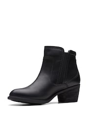 Clarks Black Leather Neva Western Boots - Image 4 of 7