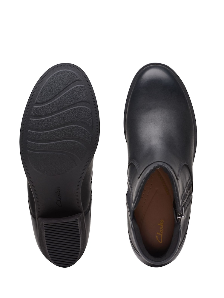 Clarks Black Leather Neva Western Boots - Image 7 of 7
