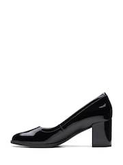 Clarks Black Standard Fit (F) Patent Freva 55 Court Shoes - Image 2 of 7