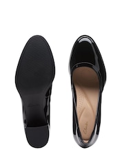 Clarks Black Standard Fit (F) Patent Freva 55 Court Shoes - Image 7 of 7