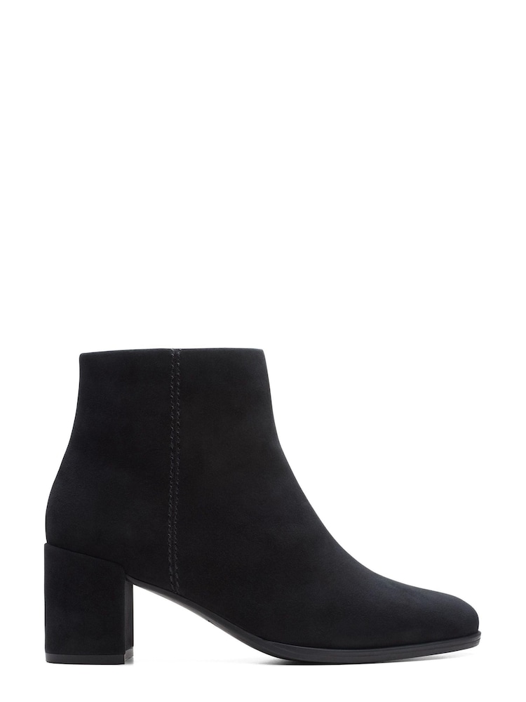 Clarks Black Wide Fit (G) Suede Freva55 Zip Boots - Image 1 of 7