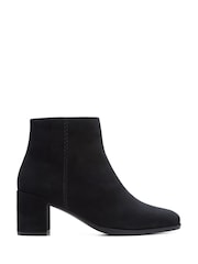 Clarks Black Standard Fit (F) Suede Freva55 Zip Boots - Image 1 of 7