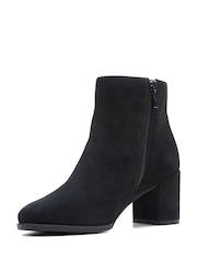 Clarks Black Standard Fit (F) Suede Freva55 Zip Boots - Image 3 of 7