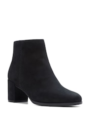 Clarks Black Standard Fit (F) Suede Freva55 Zip Boots - Image 4 of 7