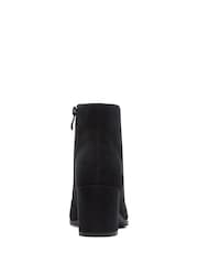 Clarks Black Standard Fit (F) Suede Freva55 Zip Boots - Image 6 of 7