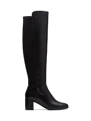 Clarks Black Leather Freva 55 Stretch Boots - Image 1 of 7