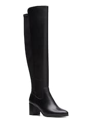Clarks Black Leather Freva 55 Stretch Boots - Image 3 of 7